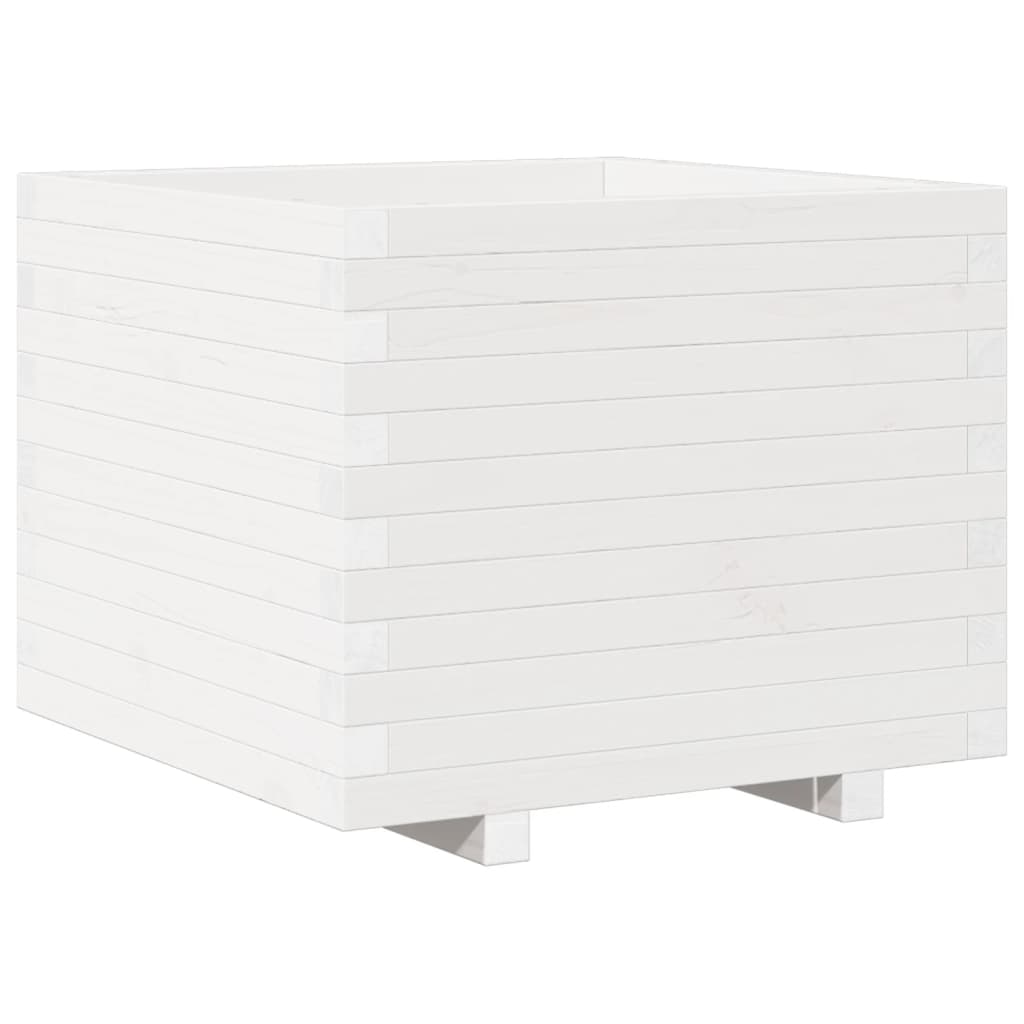 Vidaxx Pflanzgefäß 60x60x49,5 cm massives Kiefernholz weiß