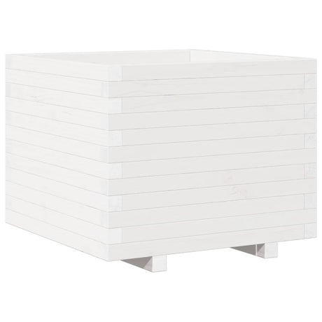 Vidaxx Pflanzgefäß 60x60x49,5 cm massives Kiefernholz weiß
