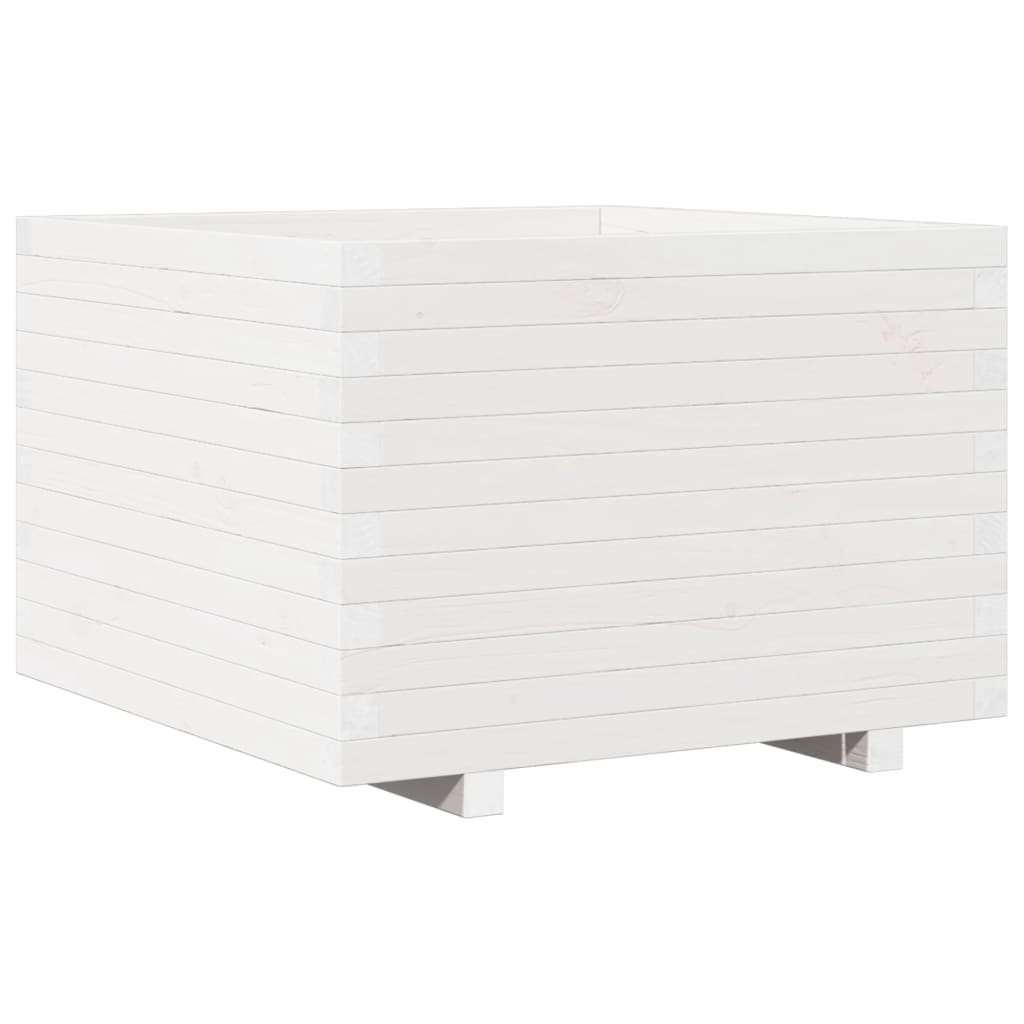 Vidaxx Pflanzgefäß 70x70x49,5 cm massives Kiefernholz weiß