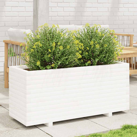 Vidaxx Pflanzgefäß 110x40x49,5 cm massives Kiefernholz weiß