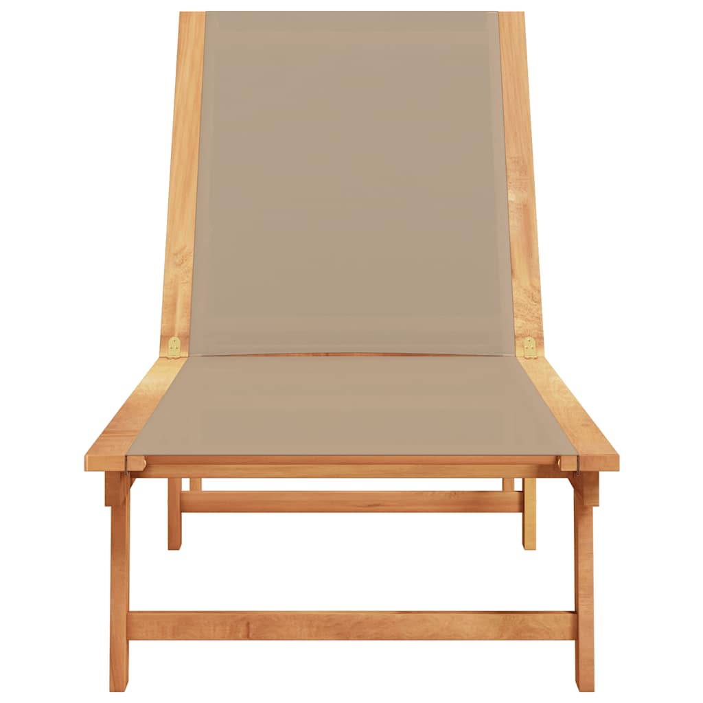 Vidaxl ligbed massief acaciahout en textileen taupe