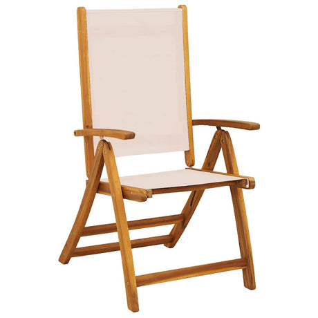 Vidaxl opklapbare stoelen, 2 stuks, van massief acaciahout en textilene.