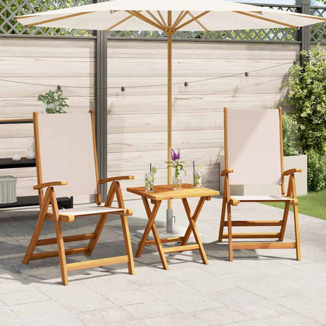 Vidaxl opklapbare stoelen, 2 stuks, van massief acaciahout en textilene.