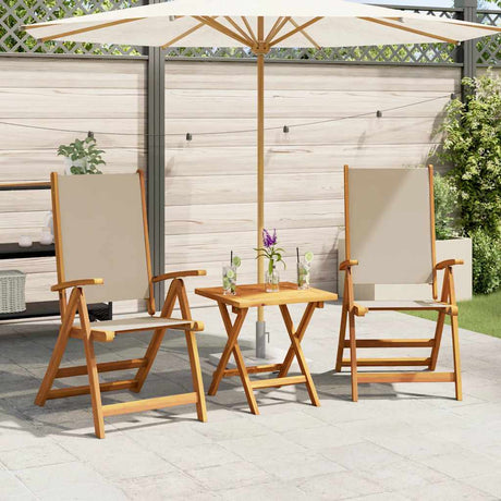 Vidaxl opklapbare stoelen, 2 stuks, van massief acaciahout en textilene.