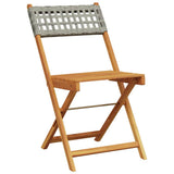Vidaxl 3-delige bistroset poly rattan en massief hout grijs