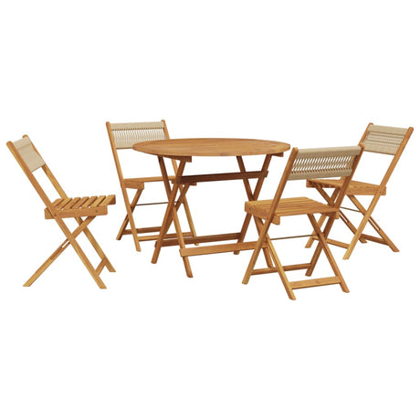 Vidaxl 5-delige tuinset polypropeen en massief hout beige