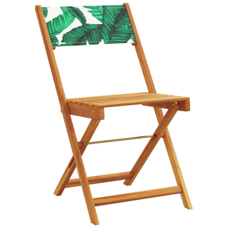 Vidaxl 5-delige tuinset bladpatroon stof en massief hout
