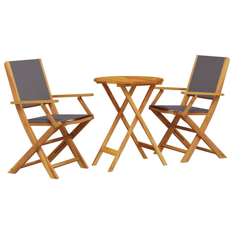 Vidaxl 3-delige bistroset stof en massief hout antracietkleurig