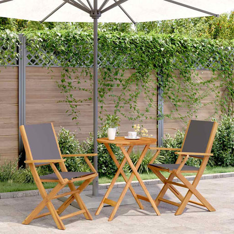 Vidaxl 3-delige bistroset stof en massief hout antracietkleurig