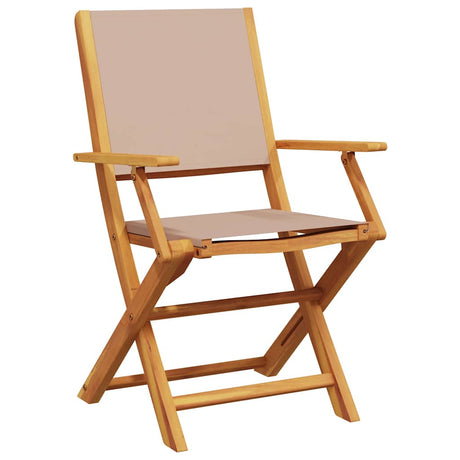 Vidaxl 3-delige bistroset stof en massief hout taupe