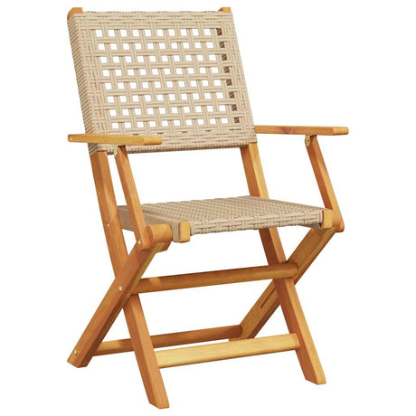 Vidaxl 3-delige bistroset poly rattan en massief hout beige