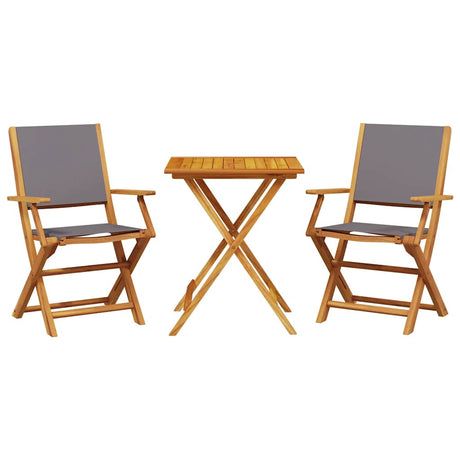 Vidaxl 3-delige bistroset stof en massief hout antracietkleurig