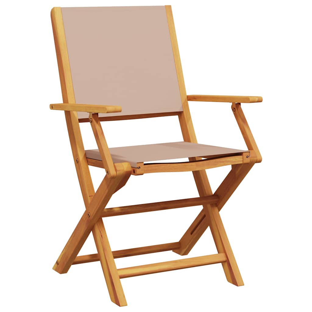 Vidaxl 3-delige bistroset stof en massief hout taupe