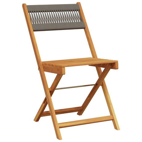 Vidaxl 3-delige bistroset polypropeen en massief hout grijs