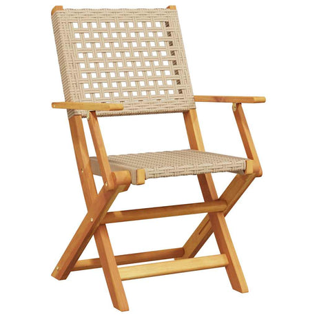 Vidaxl 3-delige bistroset poly rattan en massief hout beige