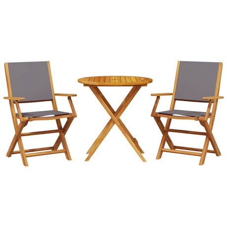 Vidaxl 3-delige bistroset stof en massief hout antracietkleurig