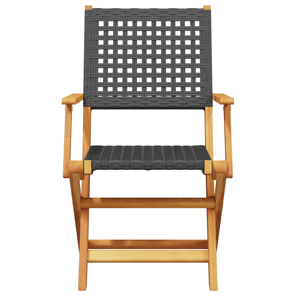 Vidaxl 3-delige bistroset poly rattan en massief hout zwart