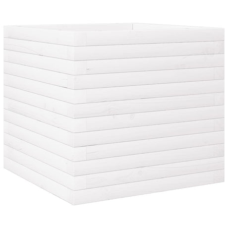 VidaXL Pflanzgefäß 50x50x46 cm massives Kiefernholz weiß