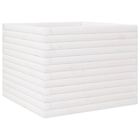 VidaXL Pflanzgefäß 60x60x46 cm massives Kiefernholz weiß