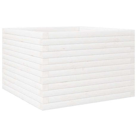 VidaXL Pflanzgefäß 70x70x46 cm massives Kiefernholz weiß