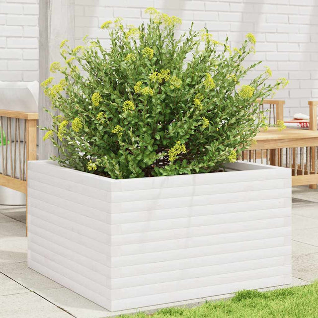 Vidaxx Pflanzgefäß 80x80x46 cm massives Kiefernholz weiß