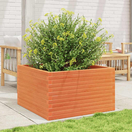 VidaXL Pflanzgefäß 80x80x46 cm massives Kiefernholz, braun gewaschen