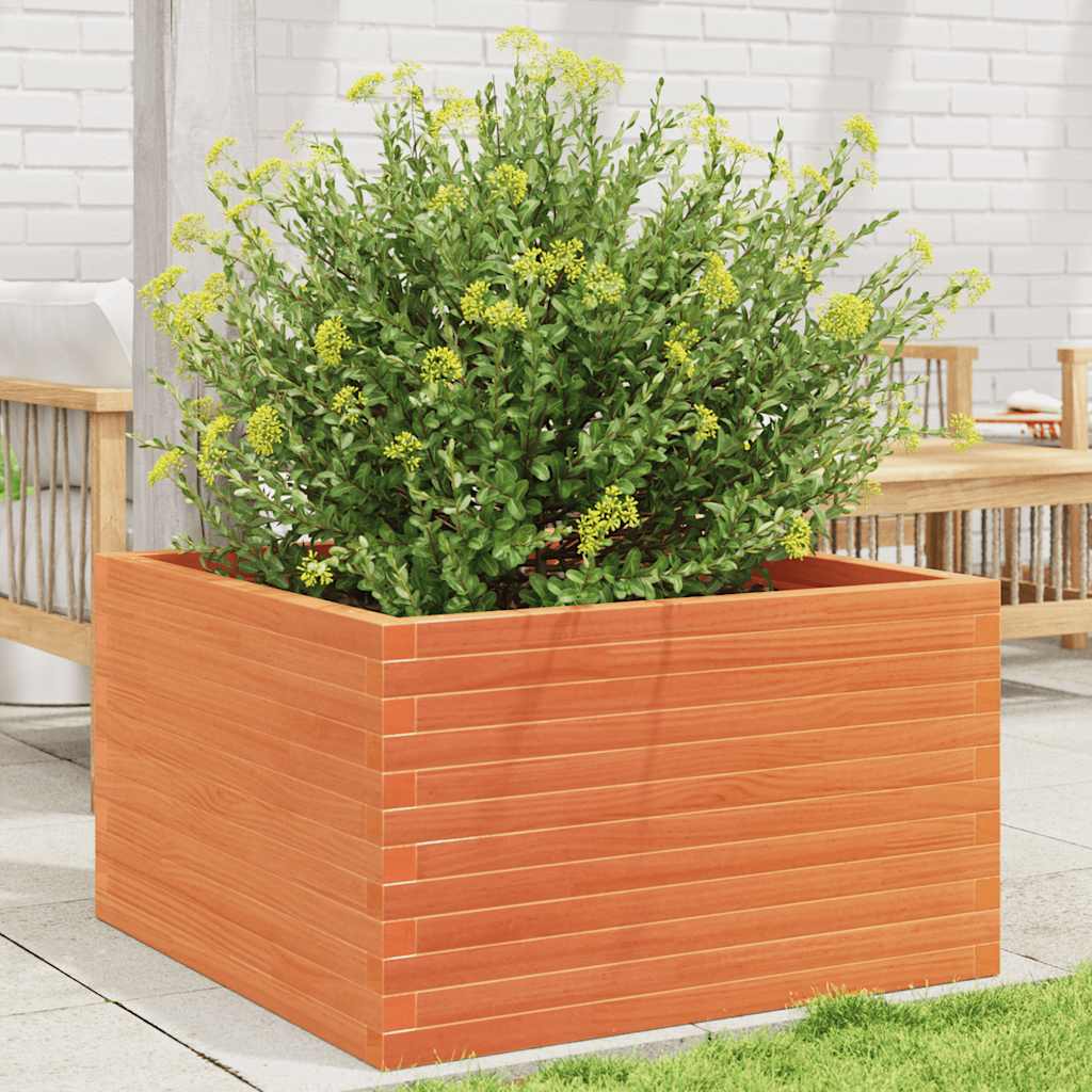 Vidaxx Pflanzgefäß 80x80x46 cm massives Kiefernholz, braun gewaschen