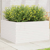 VidaXL Pflanzgefäß 90x90x46 cm massives Kiefernholz weiß