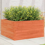 VidaXL Pflanzgefäß 90x90x46 cm massives Kiefernholz, braun gewaschen