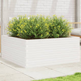 VidaXL Pflanzgefäß 110x110x46 cm massives Kiefernholz weiß