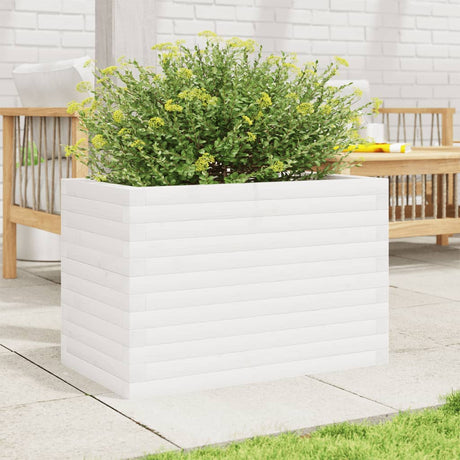VidaXL Pflanzgefäß 70x40x46 cm massives Kiefernholz weiß