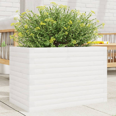 VidaXL Pflanzgefäß 70x40x46 cm massives Kiefernholz weiß