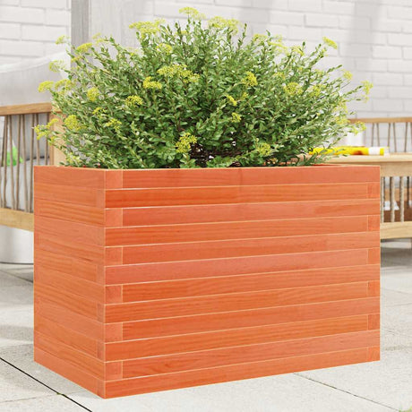 VidaXL Pflanzgefäß 70 x 40 x 46 cm, massives Kiefernholz, braun gewaschen