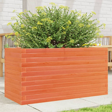 VidaXL Pflanzgefäß 90x40x46 cm massives Kiefernholz, braun gewaschen
