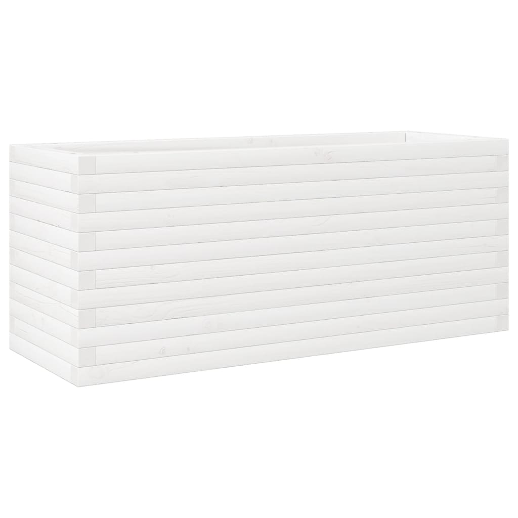 VidaXL Pflanzgefäß 110x40x46 cm massives Kiefernholz weiß