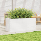 VidaXL Pflanzgefäß 110x40x46 cm massives Kiefernholz weiß