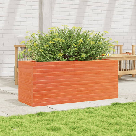 VidaXL Pflanzgefäß 110 x 40 x 46 cm, massives Kiefernholz, braun gewaschen