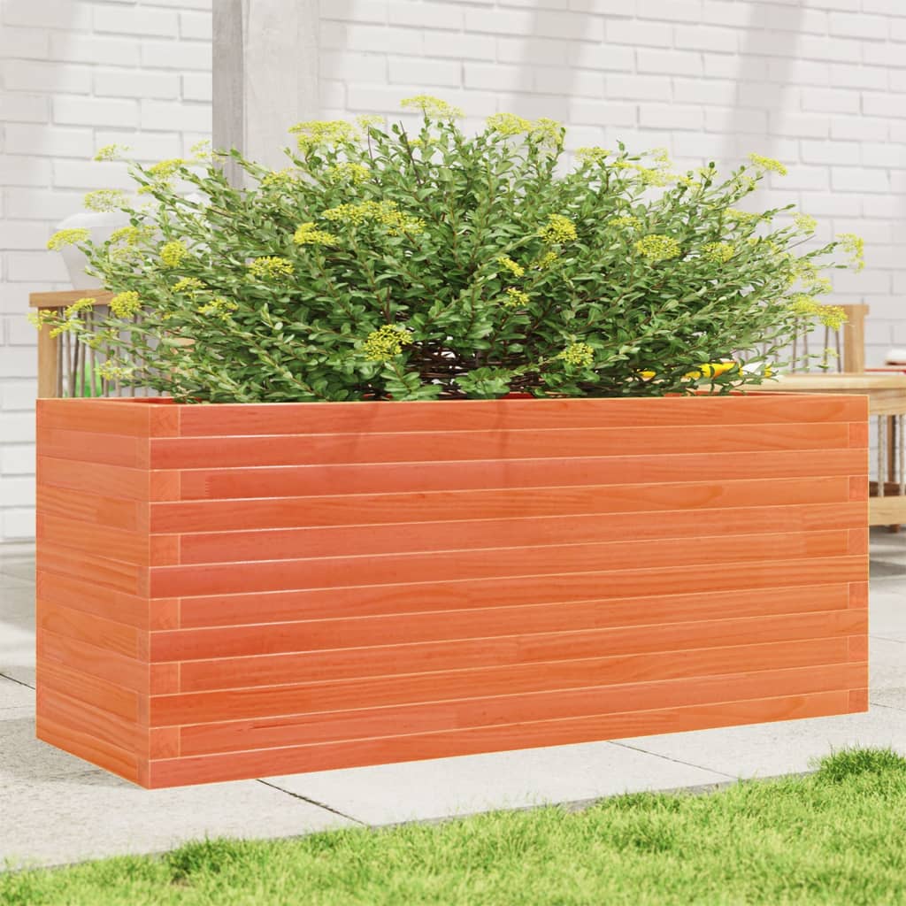 VidaXL Pflanzgefäß 110 x 40 x 46 cm, massives Kiefernholz, braun gewaschen