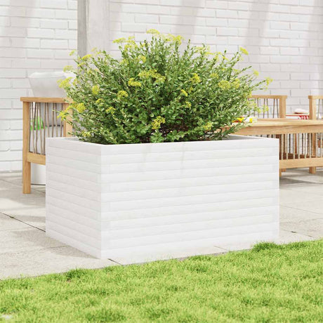VidaXL Pflanzgefäß 90x60x46 cm massives Kiefernholz weiß