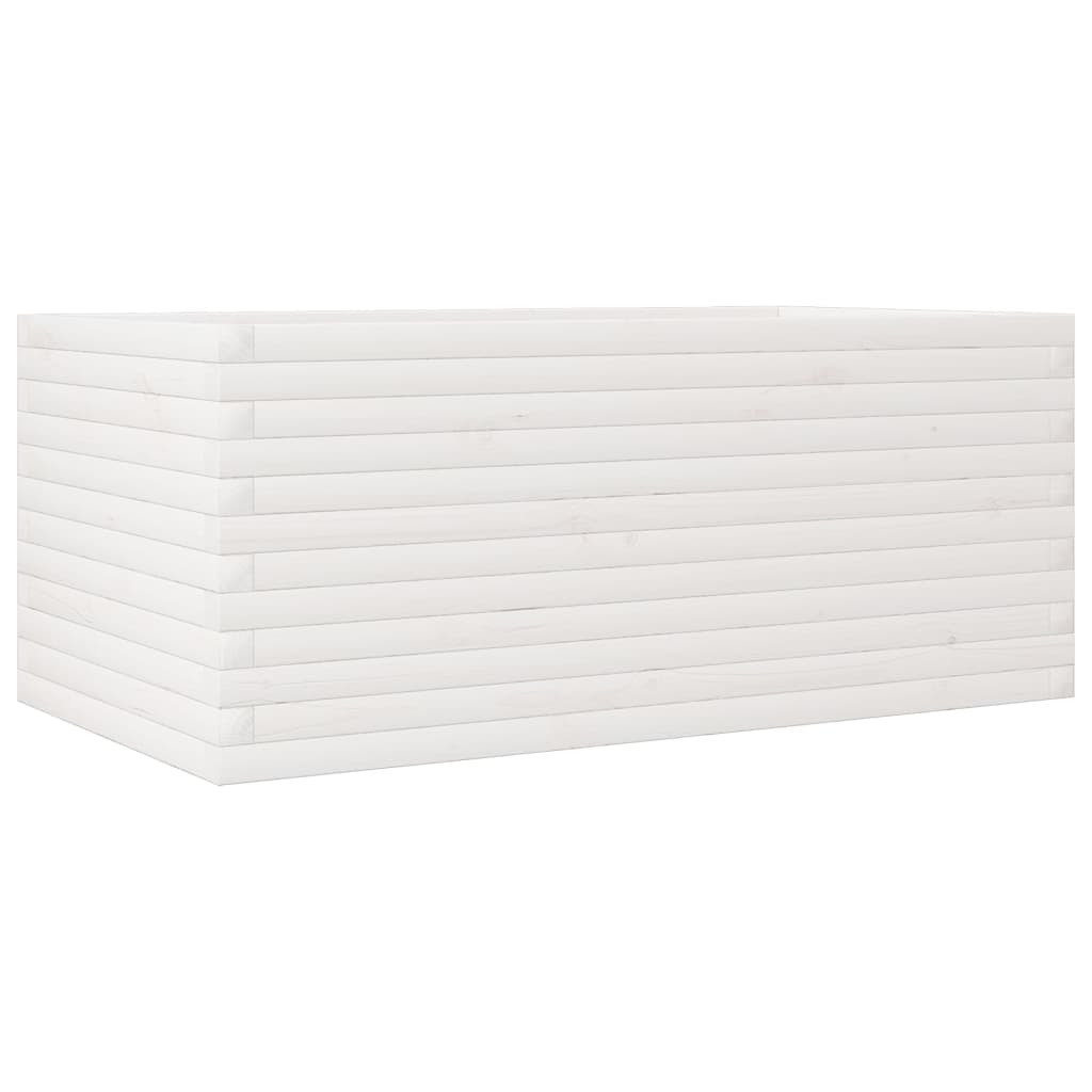 VidaXL Pflanzgefäß 110x60x46 cm massives Kiefernholz weiß