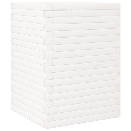 VidaXL Pflanzgefäß 50x50x68,5 cm massives Kiefernholz weiß