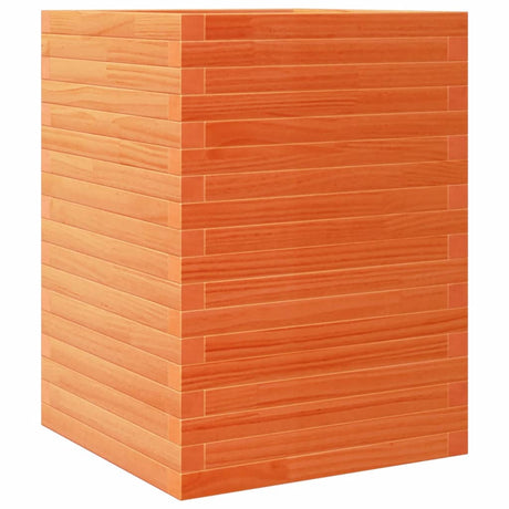 VidaXL Pflanzgefäß 50x50x68,5 cm massives Kiefernholz, braun gewaschen