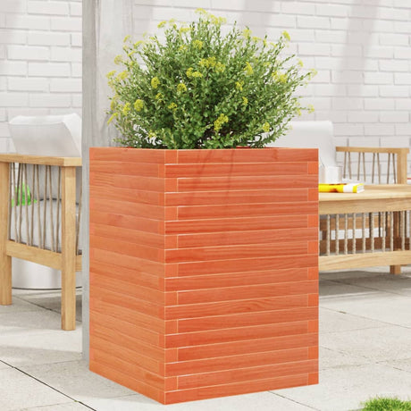 Vidaxx Pflanzgefäß 50x50x68,5 cm massives Kiefernholz, braun gewaschen