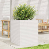 VidaXL Pflanzgefäß 60x60x68,5 cm massives Kiefernholz weiß