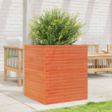 VidaXL Pflanzgefäß 60 x 60 x 68,5 cm, massives Kiefernholz, braun gewaschen