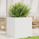 VidaXL Pflanzgefäß 70x70x68,5 cm massives Kiefernholz weiß