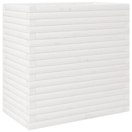 VidaXL Pflanzgefäß 70x40x68,5 cm massives Kiefernholz weiß
