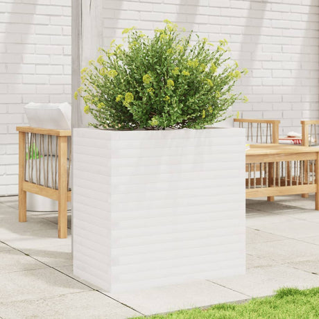 VidaXL Pflanzgefäß 70x40x68,5 cm massives Kiefernholz weiß