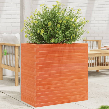 VidaXL Pflanzgefäß 70 x 40 x 68,5 cm, massives Kiefernholz, braun gewaschen