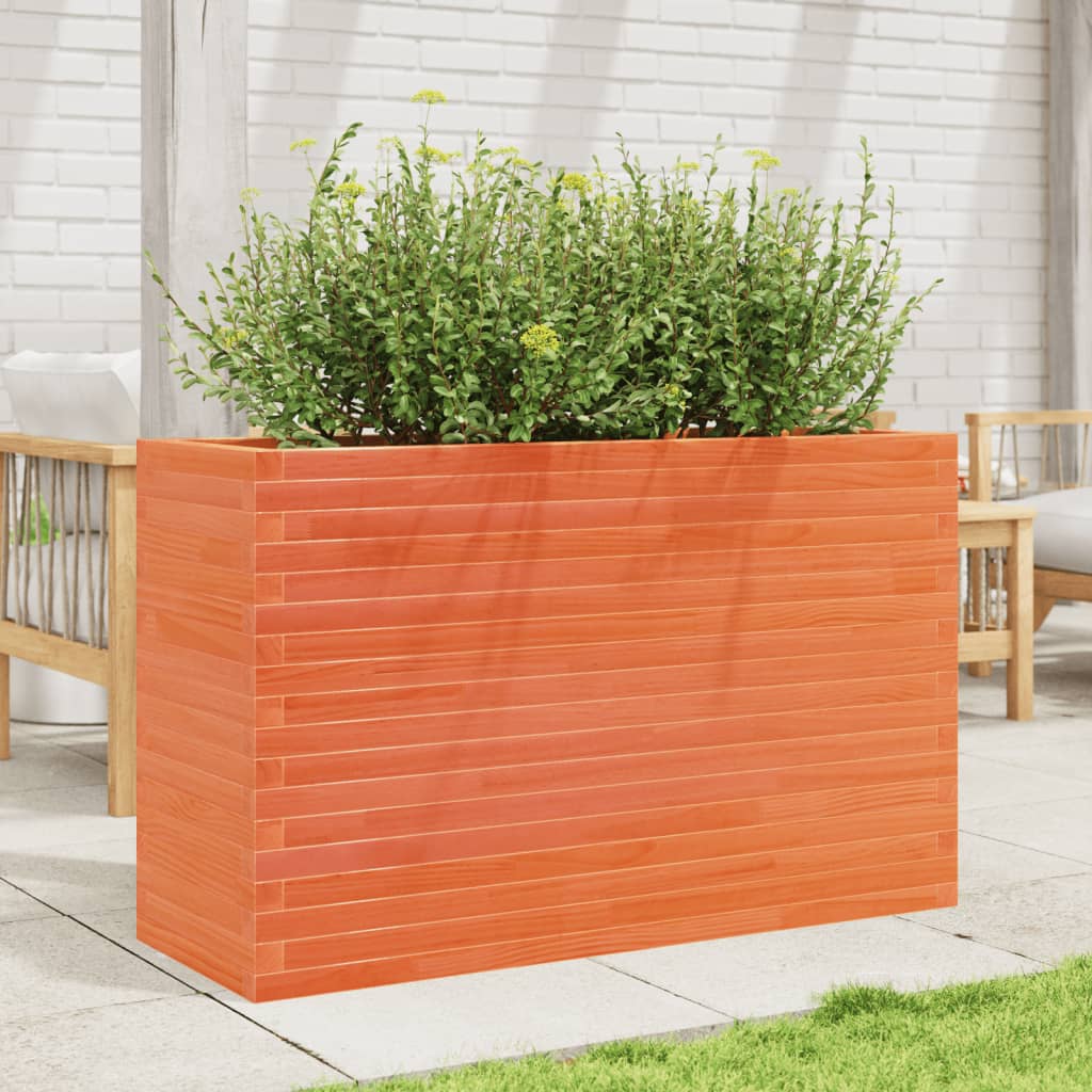 VidaXL Pflanzgefäß 110 x 40 x 68,5 cm, massives Kiefernholz, braun gewaschen